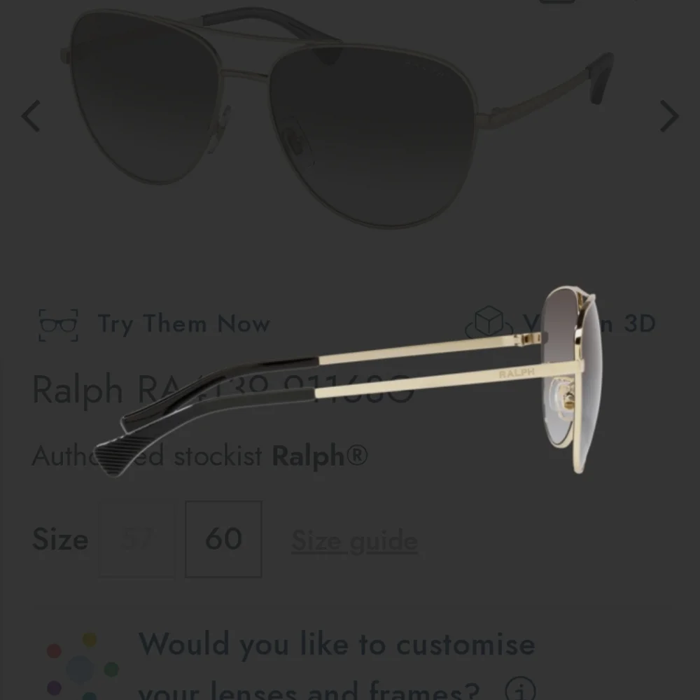 NWT Unisex Ralph Lauren RA4139 9116/8G Aviator Sunglasses
